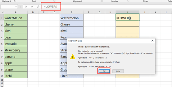 How to Change The First Letter to Lowercase in Microsoft Excel