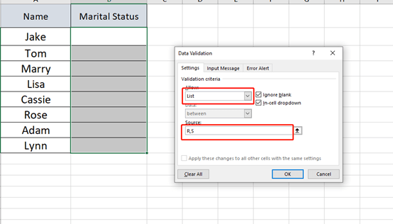 Add a tick/ cross into your Excel Data Validation •