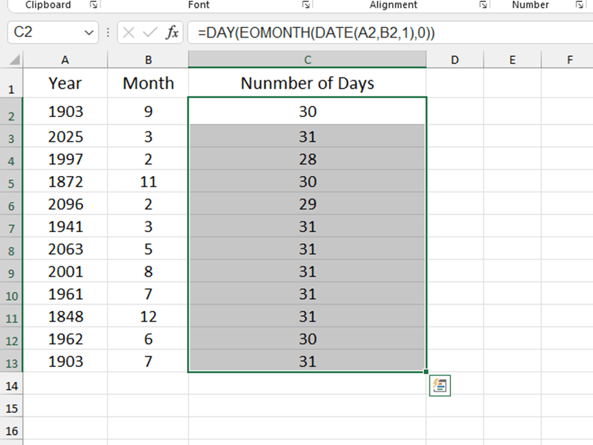How to Determine the Number of Days of any Month in any Year? How to Determine the Number of Days of any Month in any Year?
