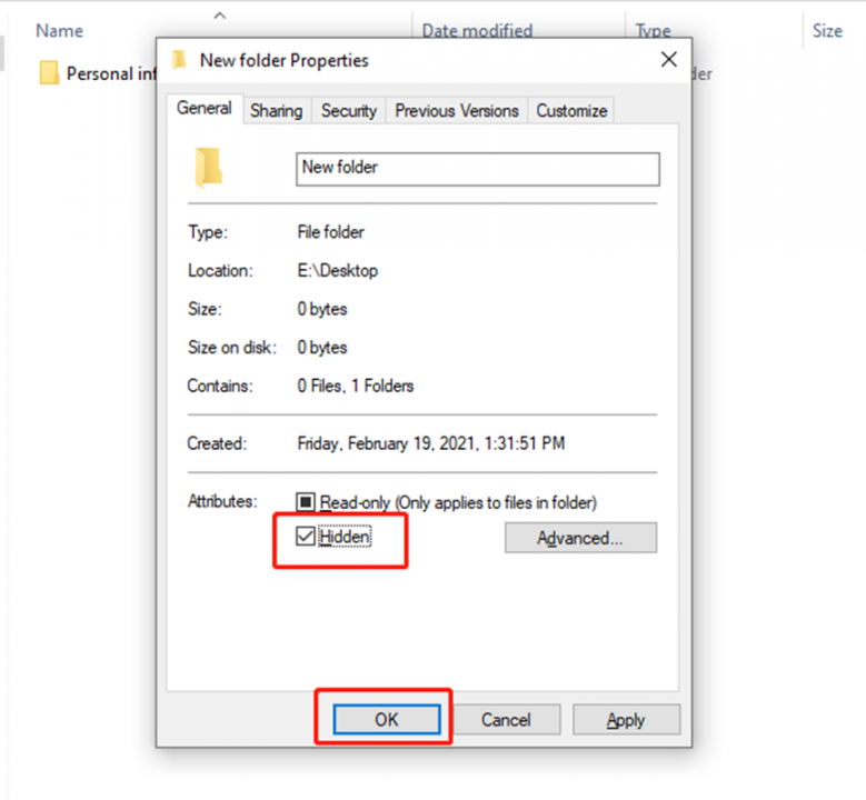 How To Hide Files and Folders in Window 10