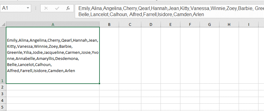 How To Split Words Into Separate Cell In Excel?