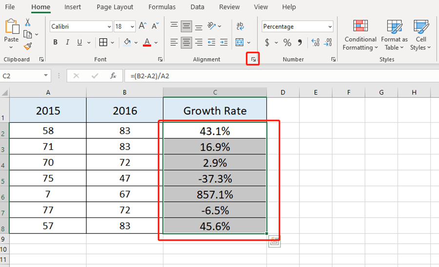 How To Highlight The Growth Rates In Excel?