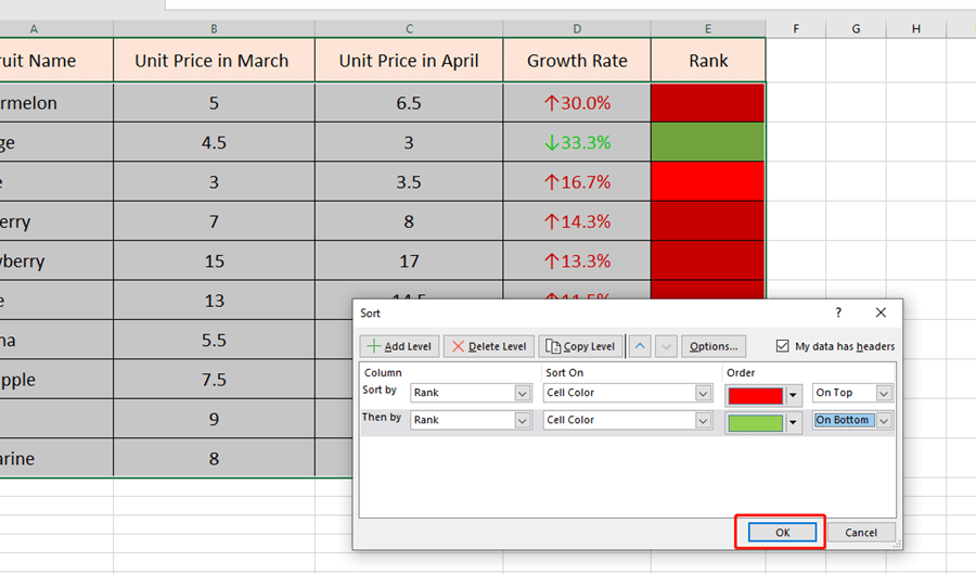 How to Sort by Color in Excel?