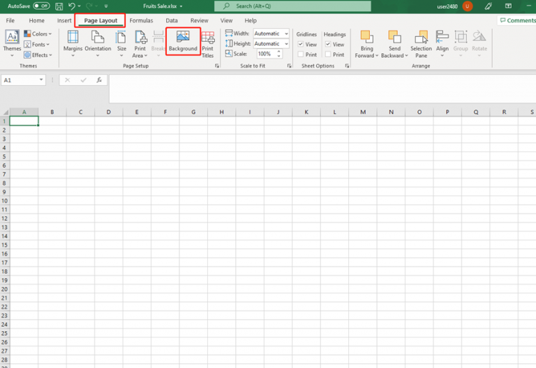 How to Set the Excel Background? - My Microsoft Office Tips