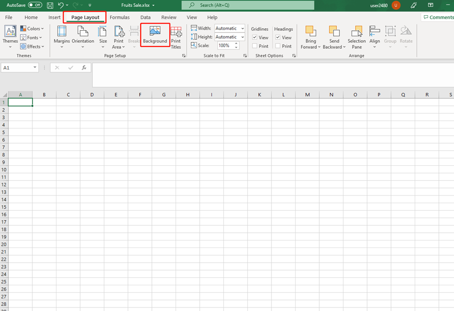How to Set the Excel Background?