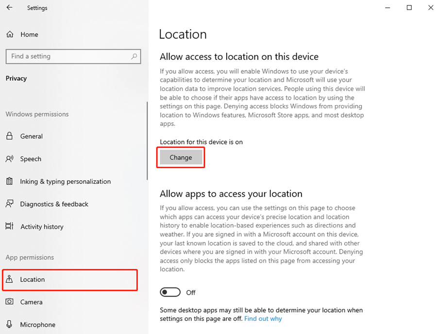 How to Disable Location in Windows 10?
