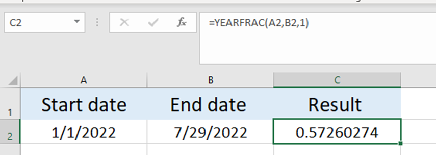 How to Use the YEARFRAC Function in Excel?