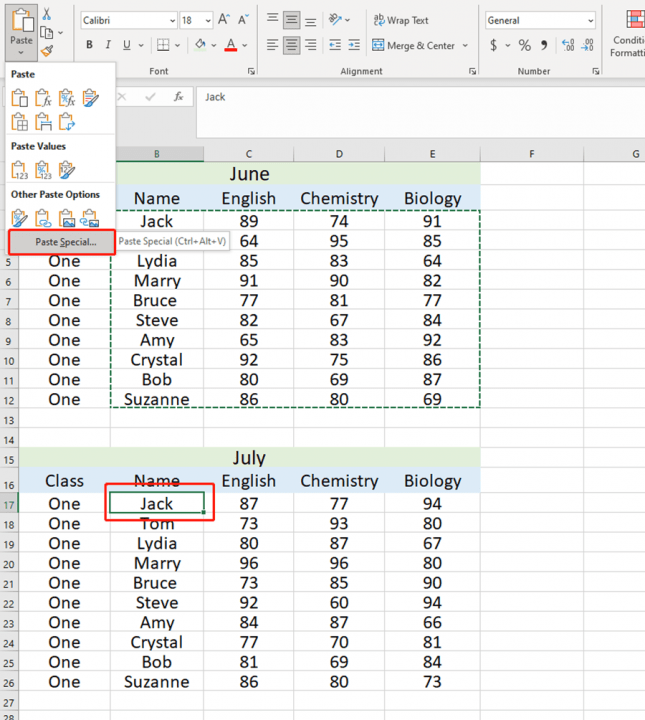 How to Compare Two tables in Excel