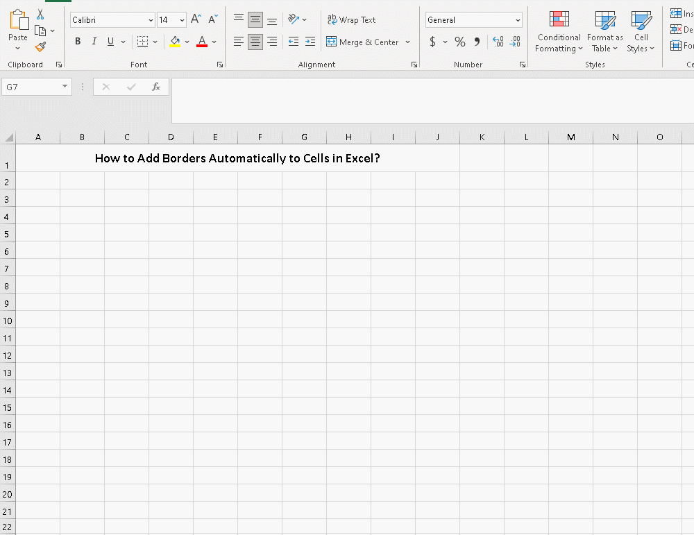 How to Add Borders Automatically to Cells in Excel?