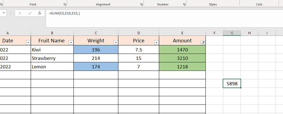 How to sum by color in Excel?