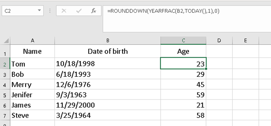 How To Calculate Age From Date Of Birth In Excel My Microsoft Office 