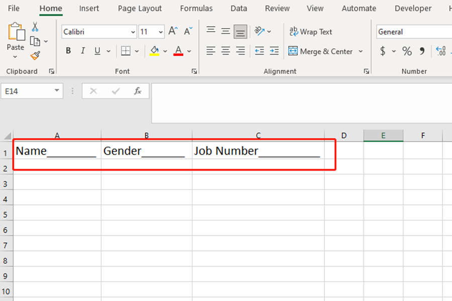 Underline Blank Space After Text