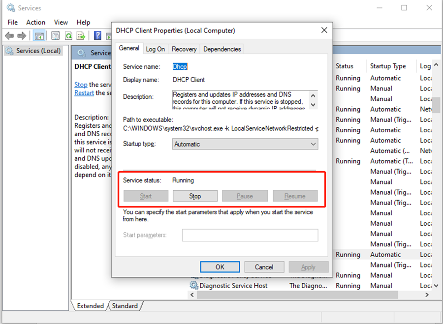 how to enable DHCP Window 10