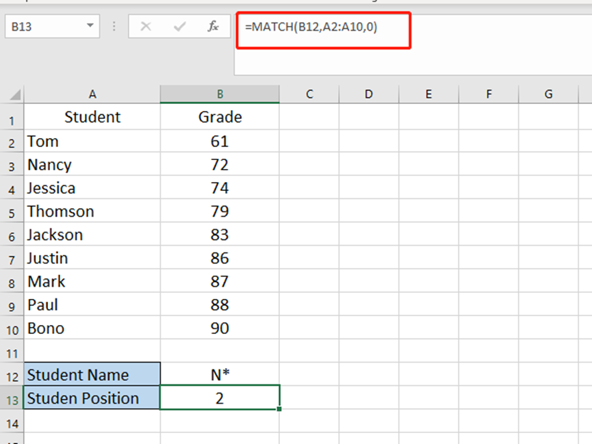 How To Use Match Function In Microsoft Excel